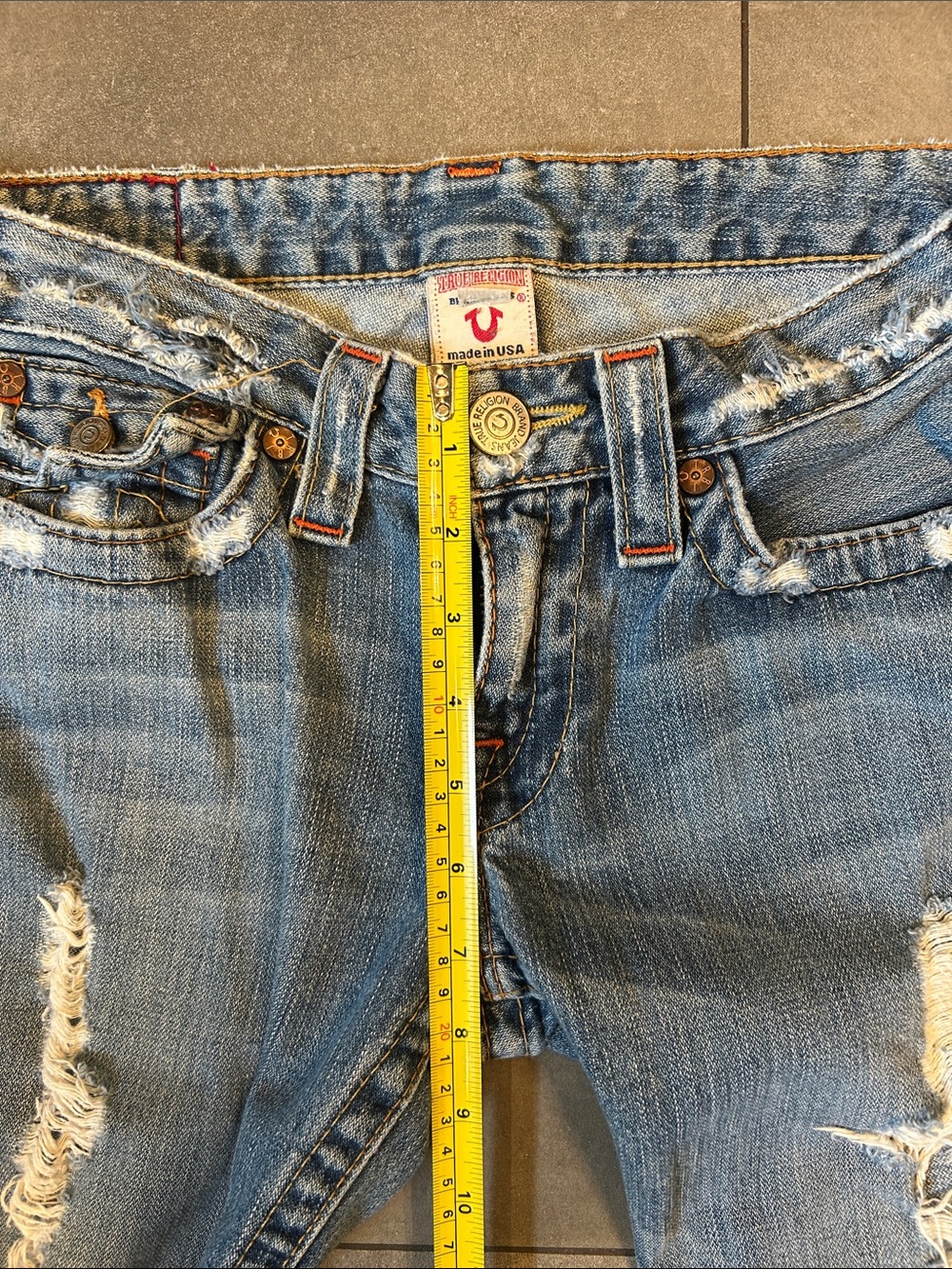 True Religion Distressed, Flare ,Low Rise Joey Jeans - Picture 7 of 13